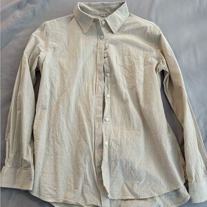Elegant Beige Women's Button-Down Shirt